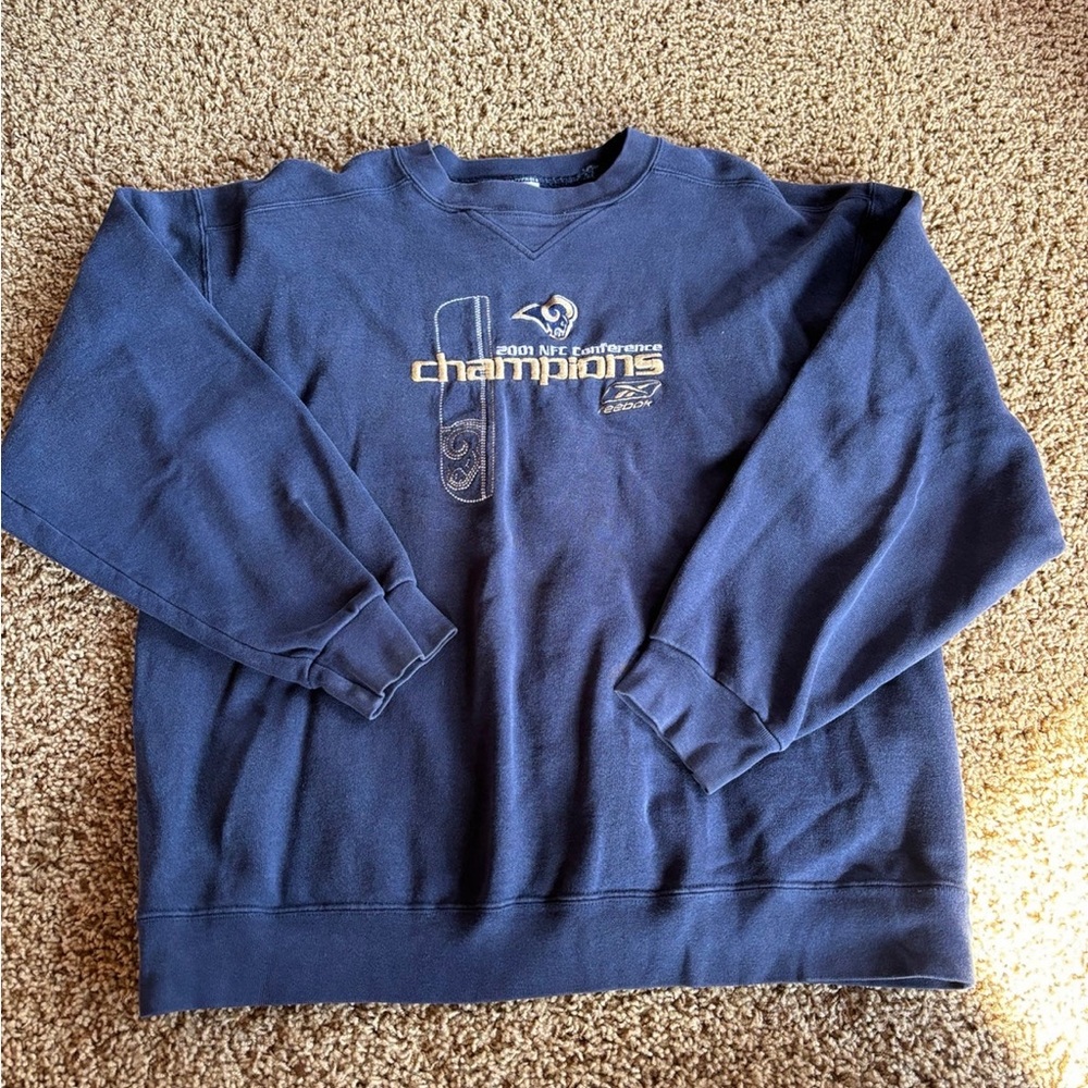 Vintage St Louis Rams size Xl men’s Reebok pullover 2001 NFC conference champion